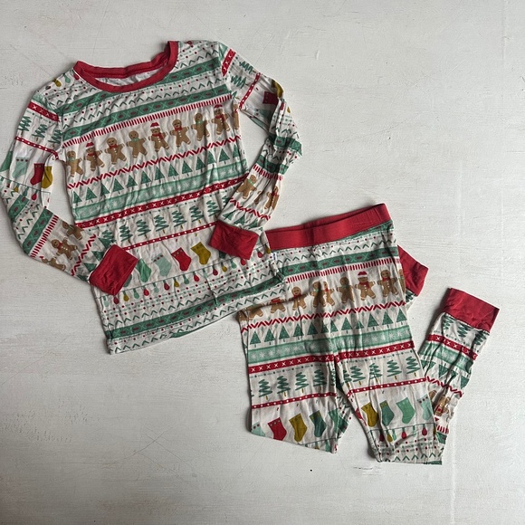 Little Sleepies Two Piece Christmas Bamboo Pajama Set in Fair Isle - Picture 2 of 5